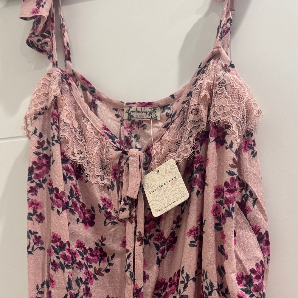 Free People Pink Floral Chemise